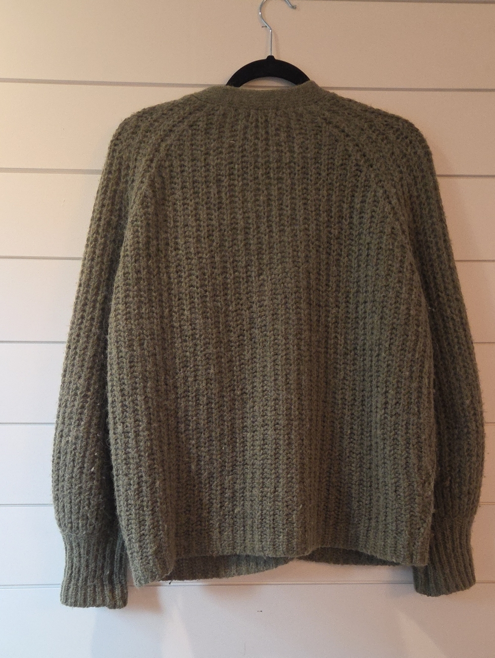 Sezane Basil Cardigan Olive Green Chunky Knit Button-Front Size Small - Picture 4 of 6
